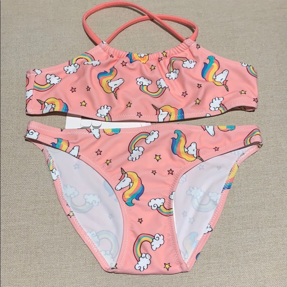 Zara Kids Two Piece Unicorn Swimsuit Size 8-9 NEW
